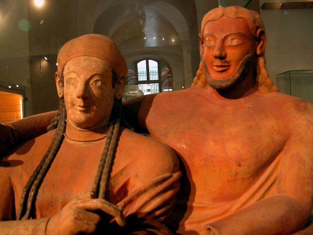 Paris Louvre Antiquities Etruscan 6C BC Sarcophagus of a Married Couple 